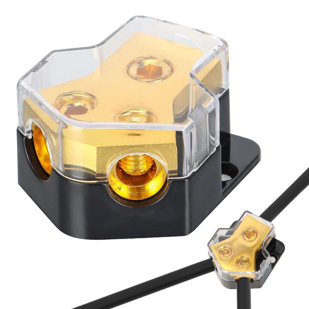 CarAudio Splitter Amp Power 0/2/4 Gauge In 4/6/8 Gauge Out Distribution Block
