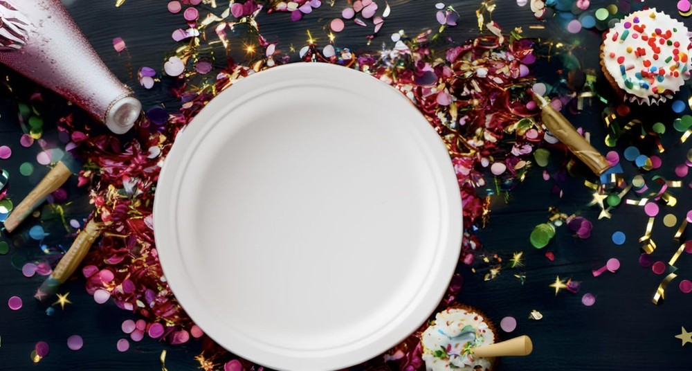 7-Inch Compostable Plates (50-Count), Sugarcane Heavy Duty Disposable Biodegr...