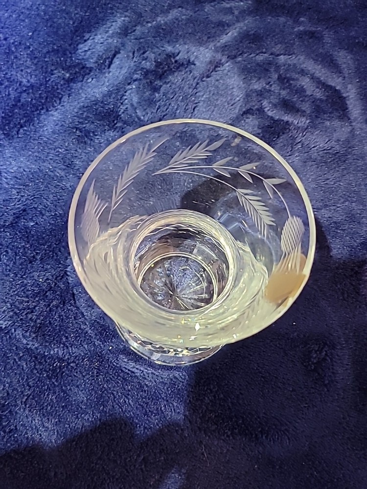 Cut Crystal Bud Vase 3.5" Made in Scotland Unknown Pattern