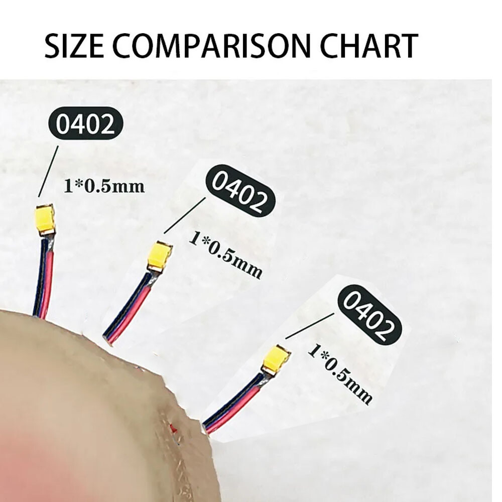 50pcs Pre Wired Warm White ##0402 SMD LEDs Lighting Kit Pre-soldered Micro LEDs