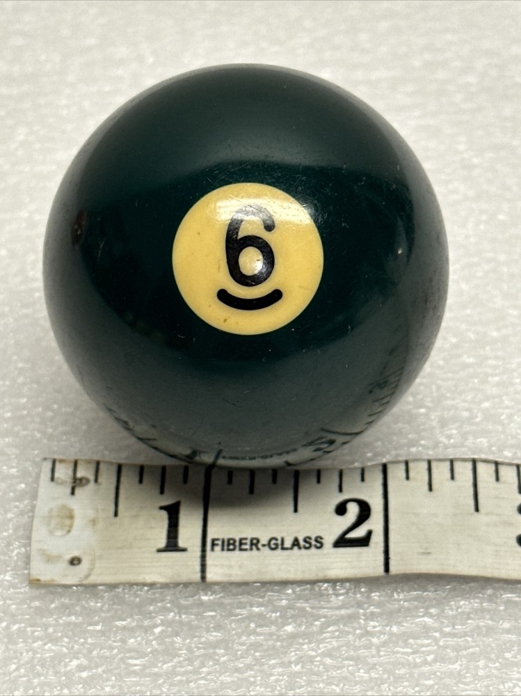 Vtg Billiard Ball Pool Snooker # 6 Green Solid Replacement Aprox. 2 1/4"