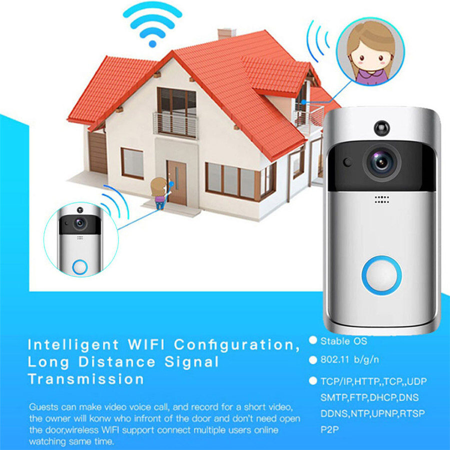 Wireless Smart WiFi DoorBell Video Visual Cam Intercom Home Security W/ dingdong