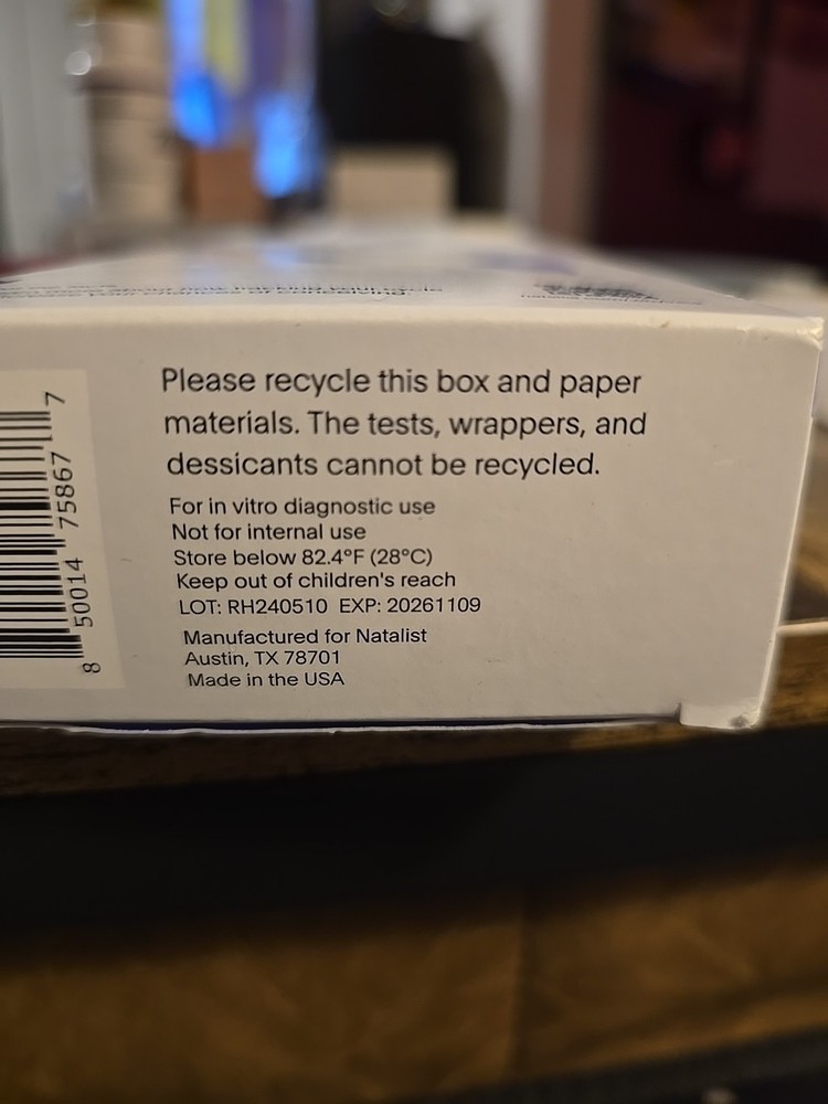 Natalist Ovulation Test Strips & Tracker Kit 30Ct With Test Cup Exp 11/2026