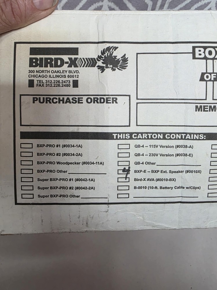Bird-x Bxp-e Remote Speaker