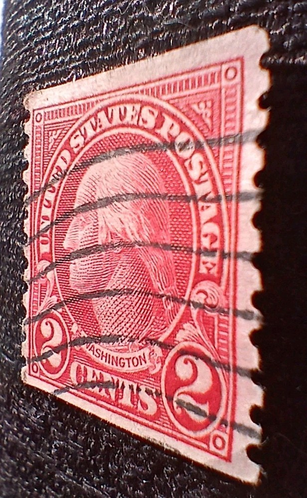 RARE-GEORGE WASHINGTON RED 2- CENT STAMP VERTICAL COIL