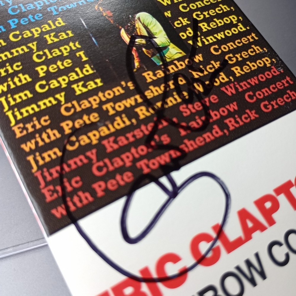 Eric Clapton Rainbow Concert Signed Autograph Cassette Tape With COA
