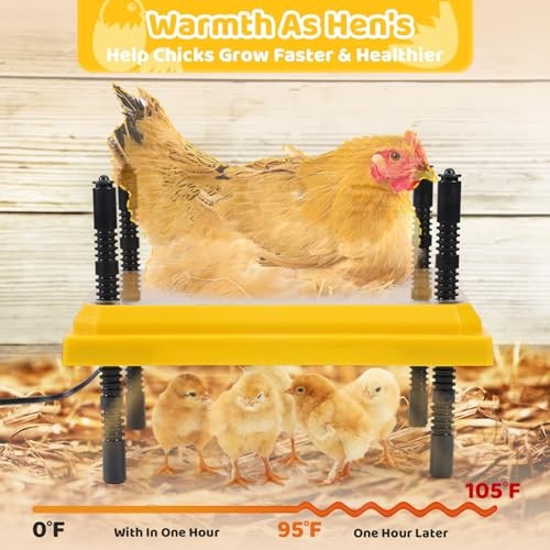 NesCozy Brooder Heating Plate for Chicks Adjustable: with Bonus A: 12X12-Yellow