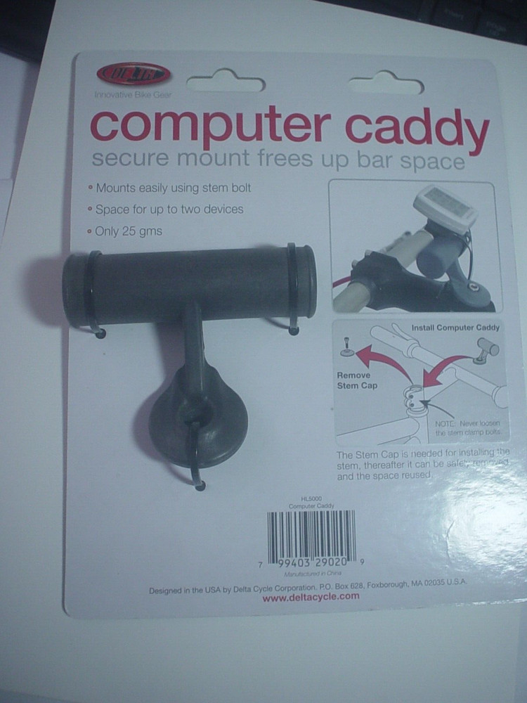 Delta Computer Caddy Handlebar Stem Cap Mount Cycling Computer and Light Mount