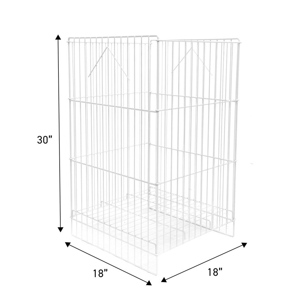 SSWBasics White Wire Dump Bin - 18" X 18" X 30"