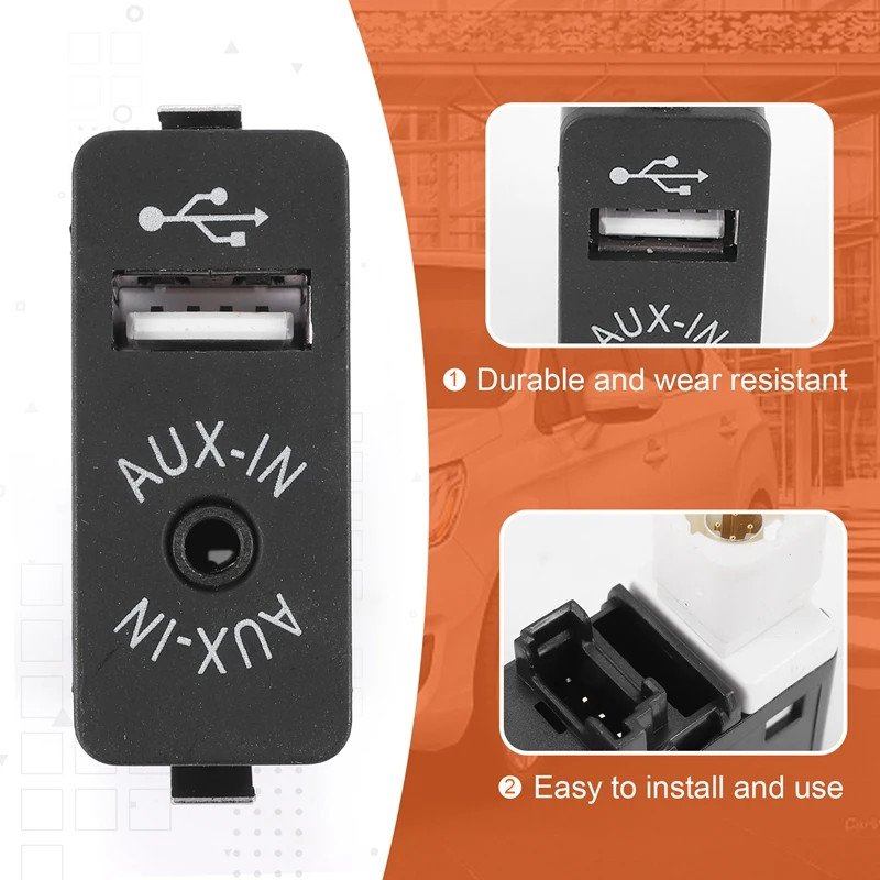 Car USB AUX In Plug Auxiliary Input Socket Adapter For BMW E81 E87 E90 E70 X4 X5