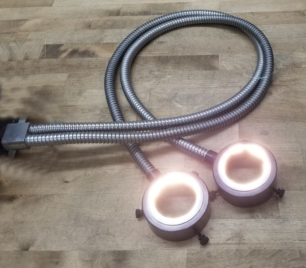 45” Dual Fiber Optic Microscope Illuminator Flexible Cable Light Guide (5/8" In)