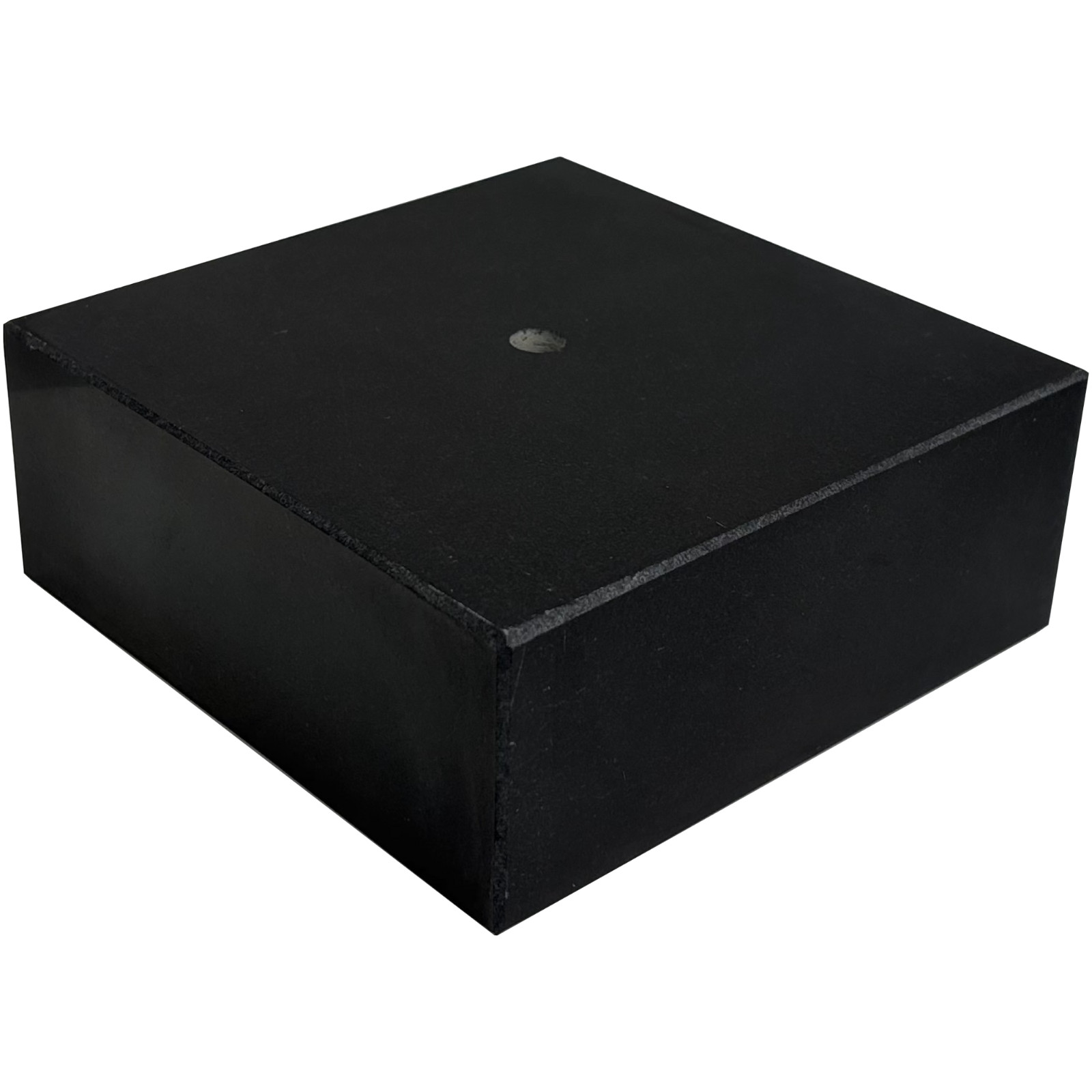 Premium Black Marble Display Base with Center Mount Hole – Polished Stone Pedest