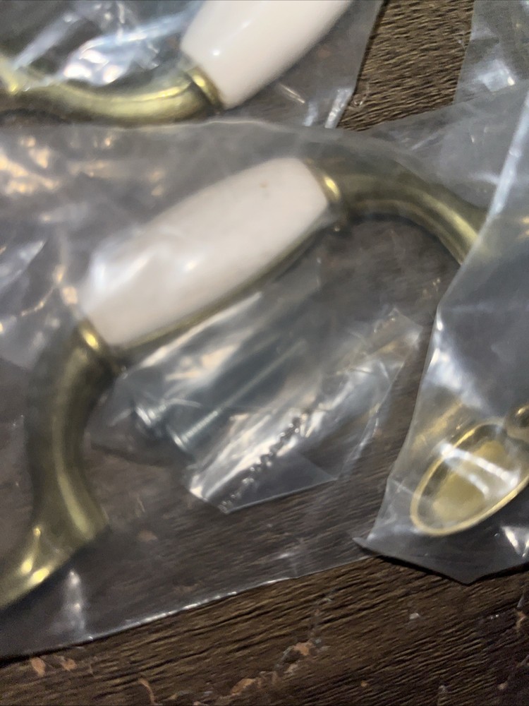 Glass Drawer Knobs/ Pulls. Heritage Hardware. 1.25” 1 Pair. 6 White/Brass 3”