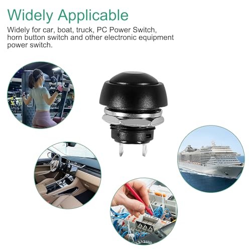 10PCS 12mm Momentary Push Button Switch On Off Waterproof SPST Mini Round