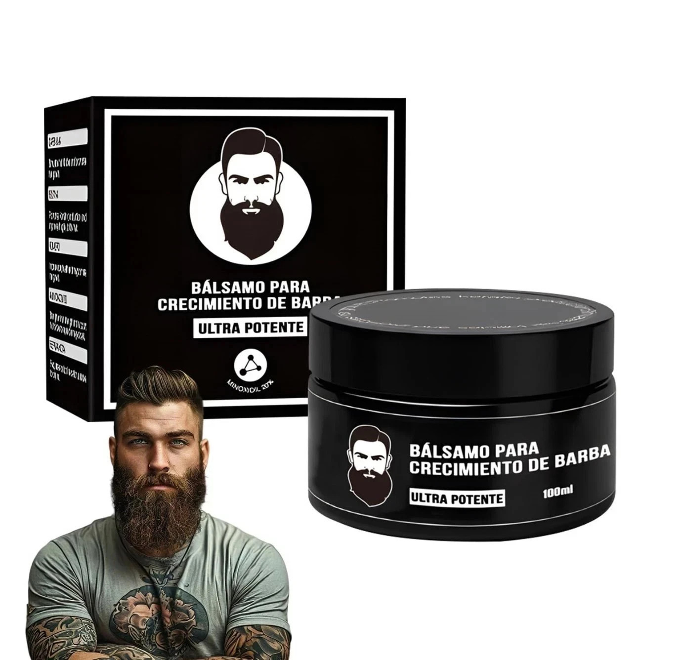 NEW Apolo Para Barba, Bálsamo Estimulante de Barba, Ultra Potente Beard Stimu...