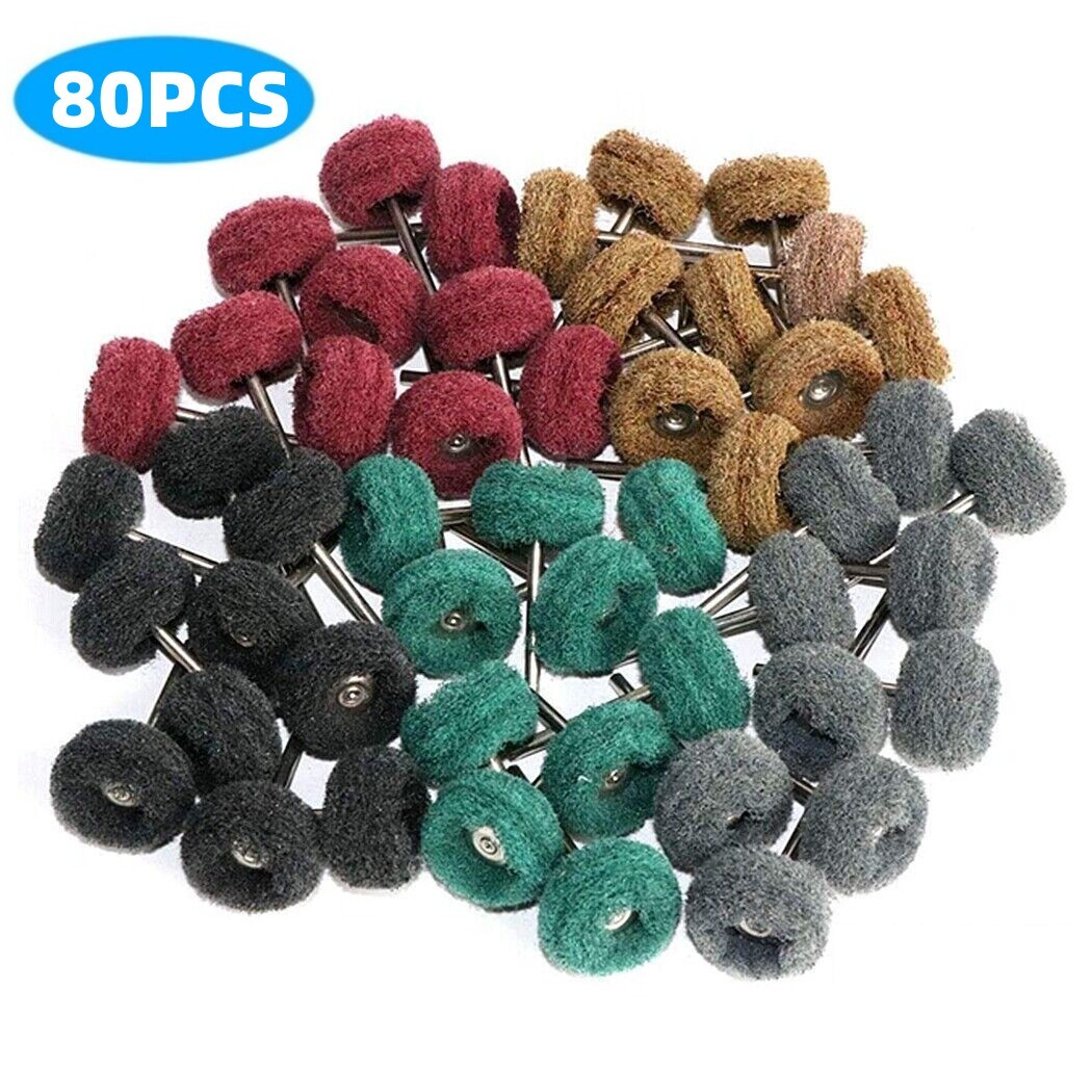 80PCS Abrasive Metal Polishing Wheel Buffing Rotary Tool Set Burr Kit for Dremel