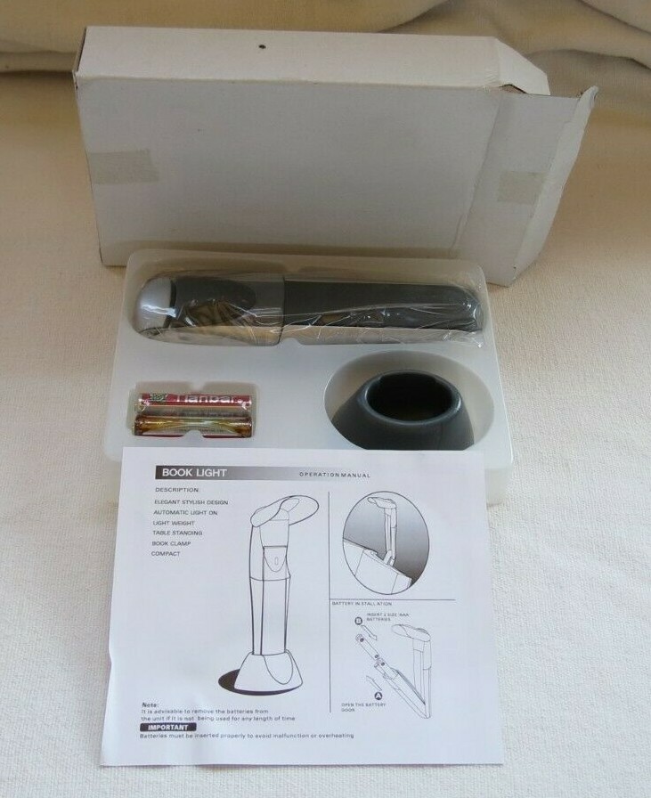 Small Book Light Battery Operated with Stand