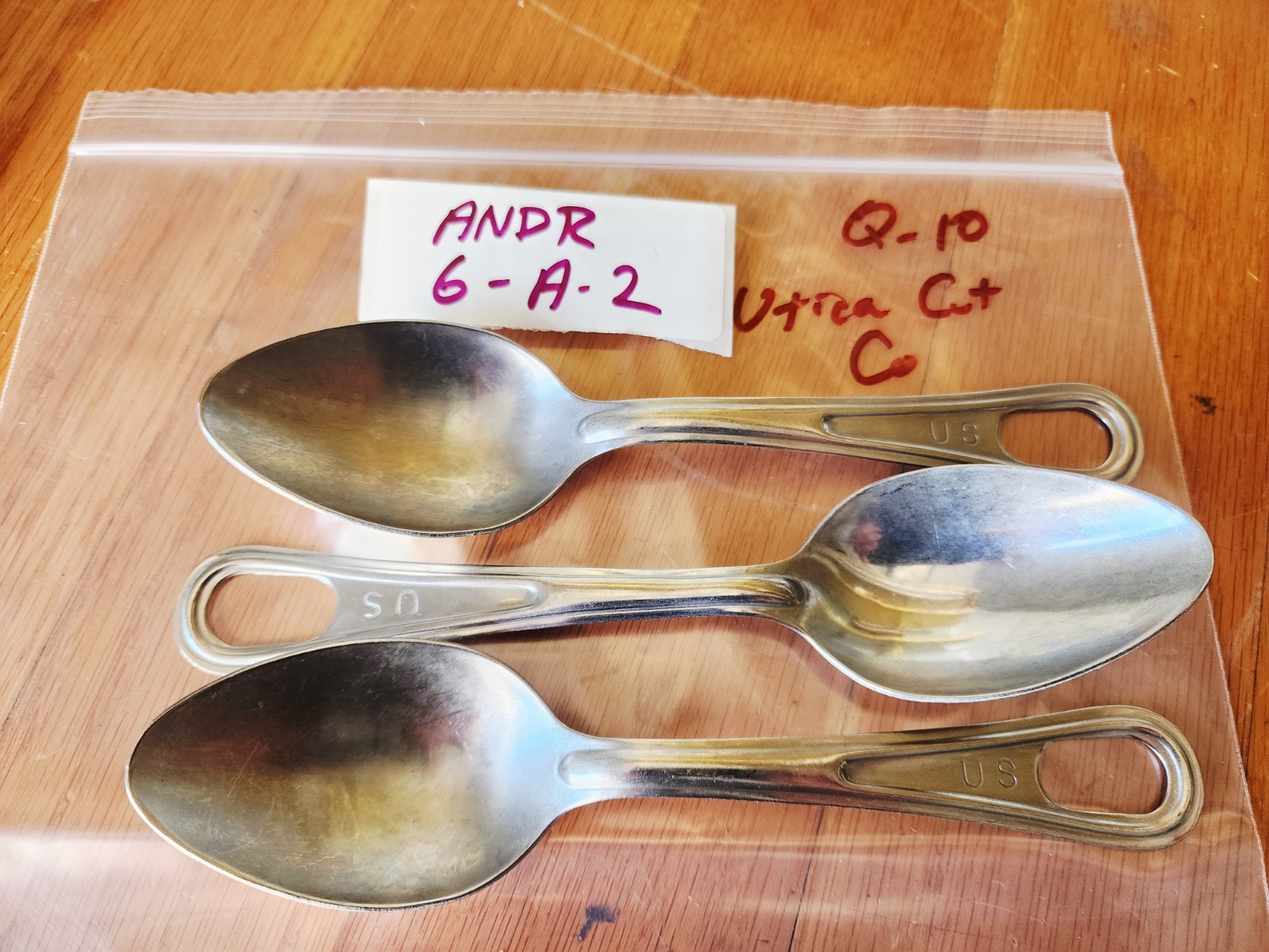 Lot of 3- Utica Cutlery US Mess Kit Spoons