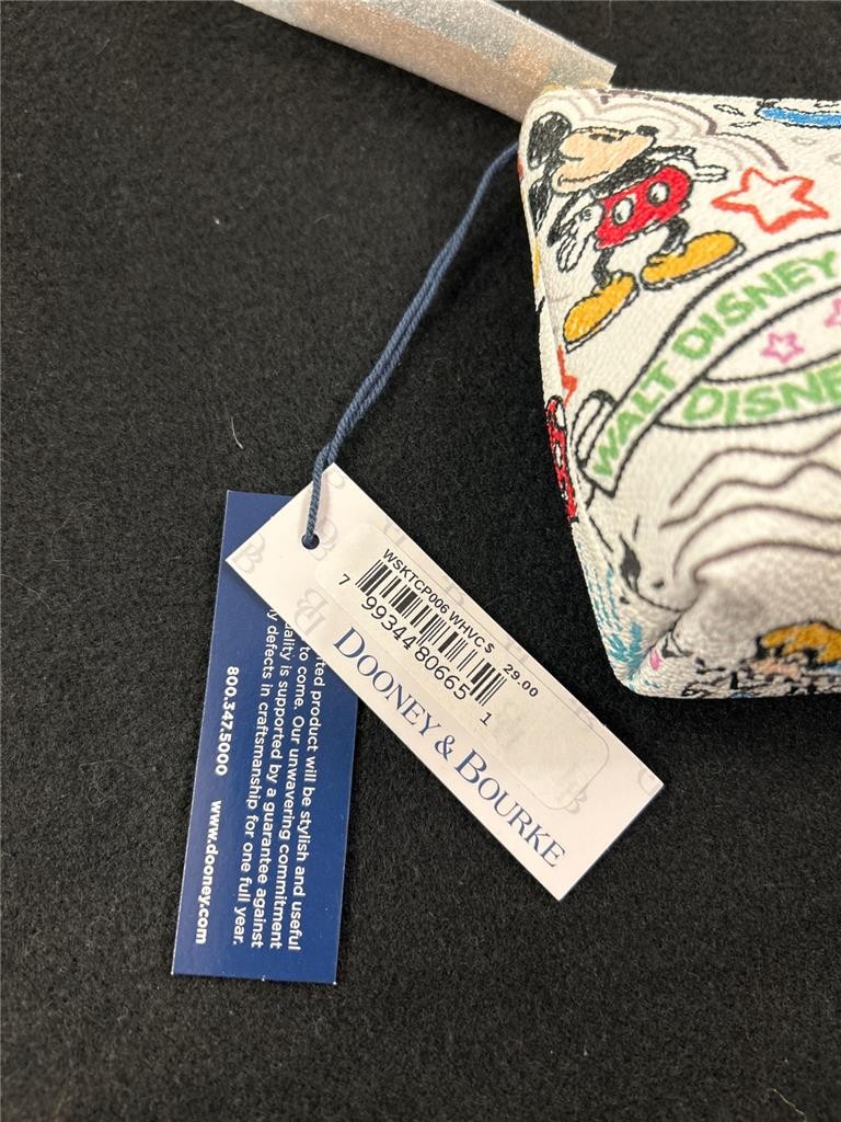 NEW NWT DISNEY PARKS Dooney & Bourke Sketch Cosmetic Case, Mickey Minnie Castle