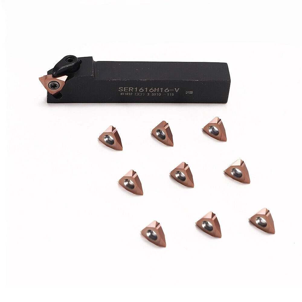 16mm Lathe Threading Tool Vertical Carbide Threading Inserts For External 60 Deg