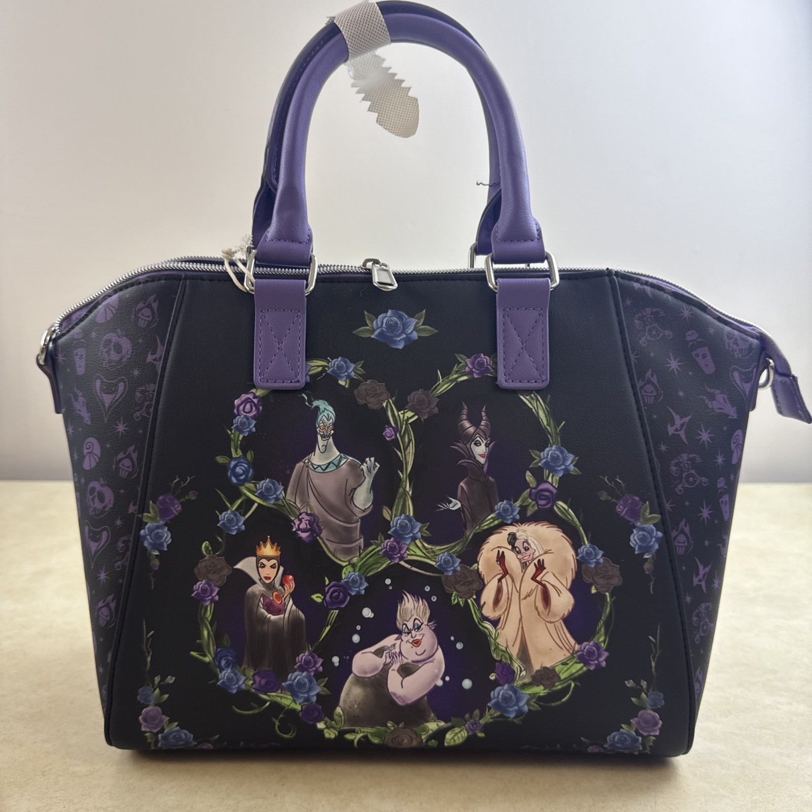 RARE MISPRINT Loungefly Disney Villains Floral Icons Satchel Bag. Brand New NWT