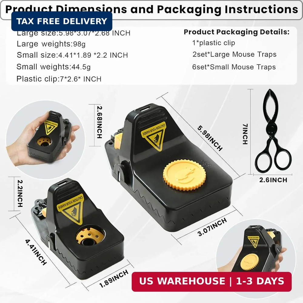 Mouse Traps, Rat Trap Quick Effectively Best Mouse Trap, Reusable Plastic Mouset