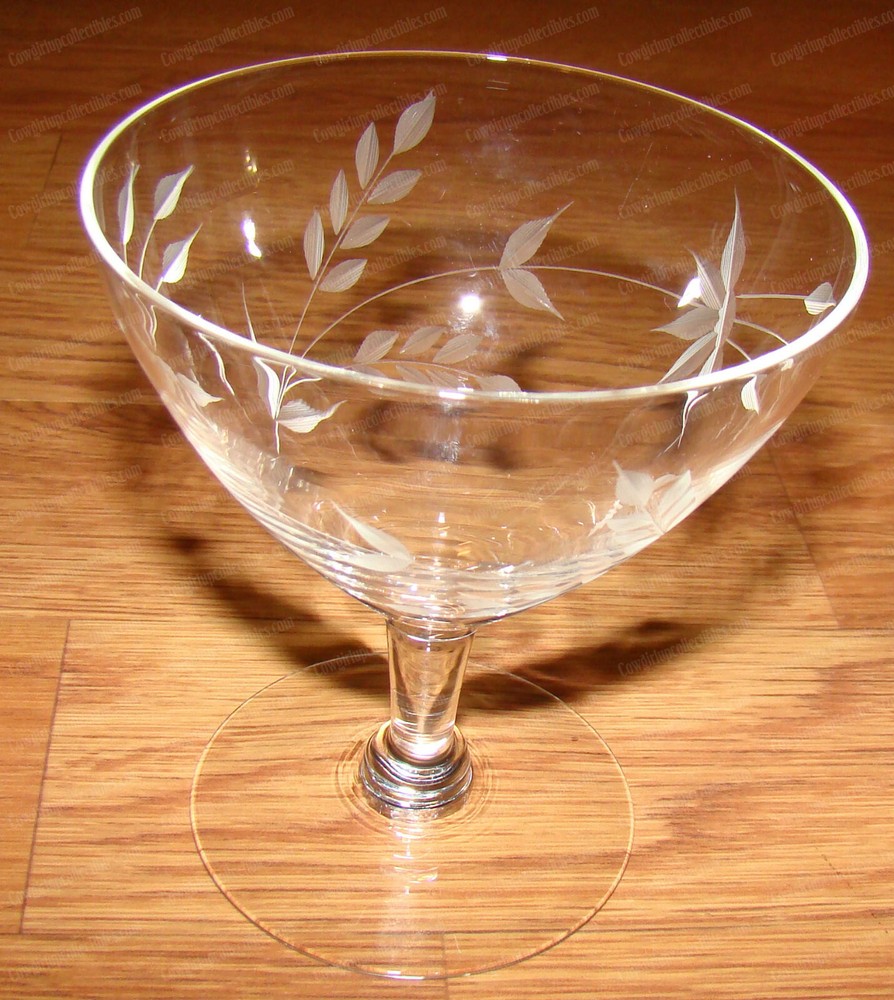 Miniature Etched Wheat CRYSTAL Stemware (2pcs) Cocktail, Wine...