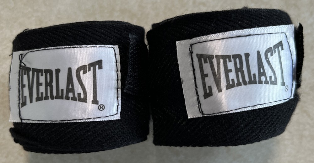 Everlast hand wraps pair, 120 inch, black