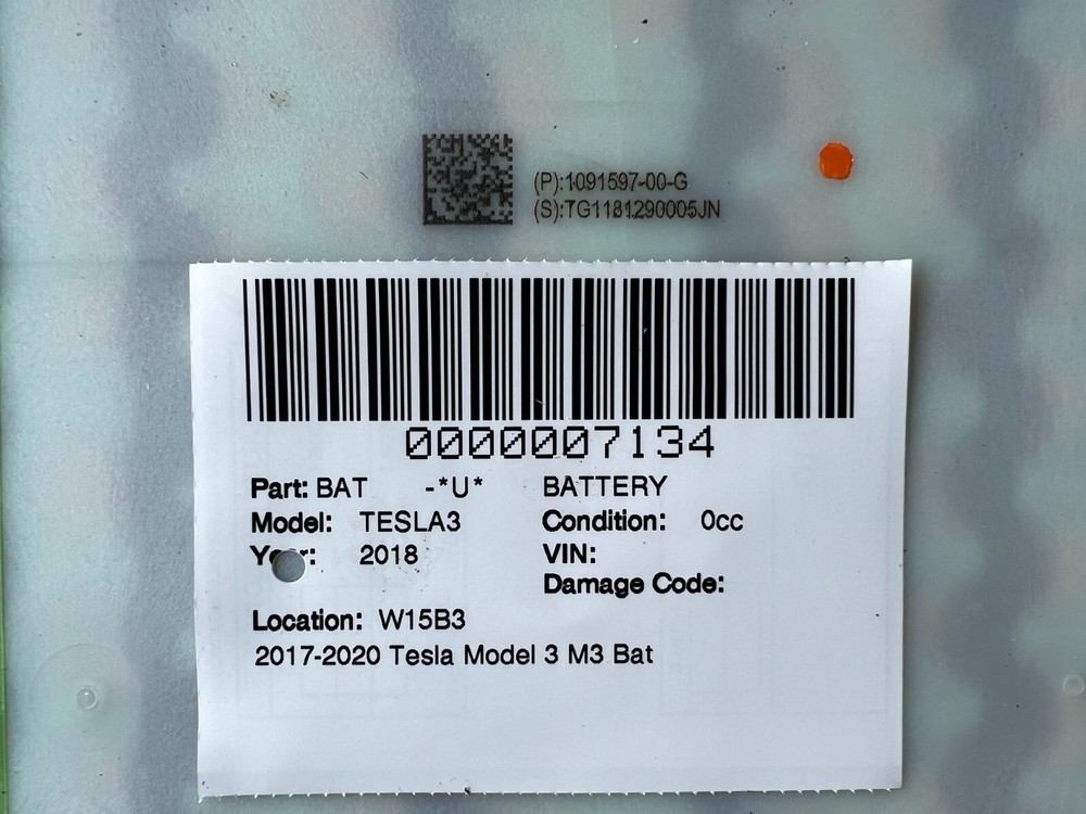 ⭕ 2017-2020 Tesla Model 3 M3 Battery Pack Long Range Modules 1104424-10-J
