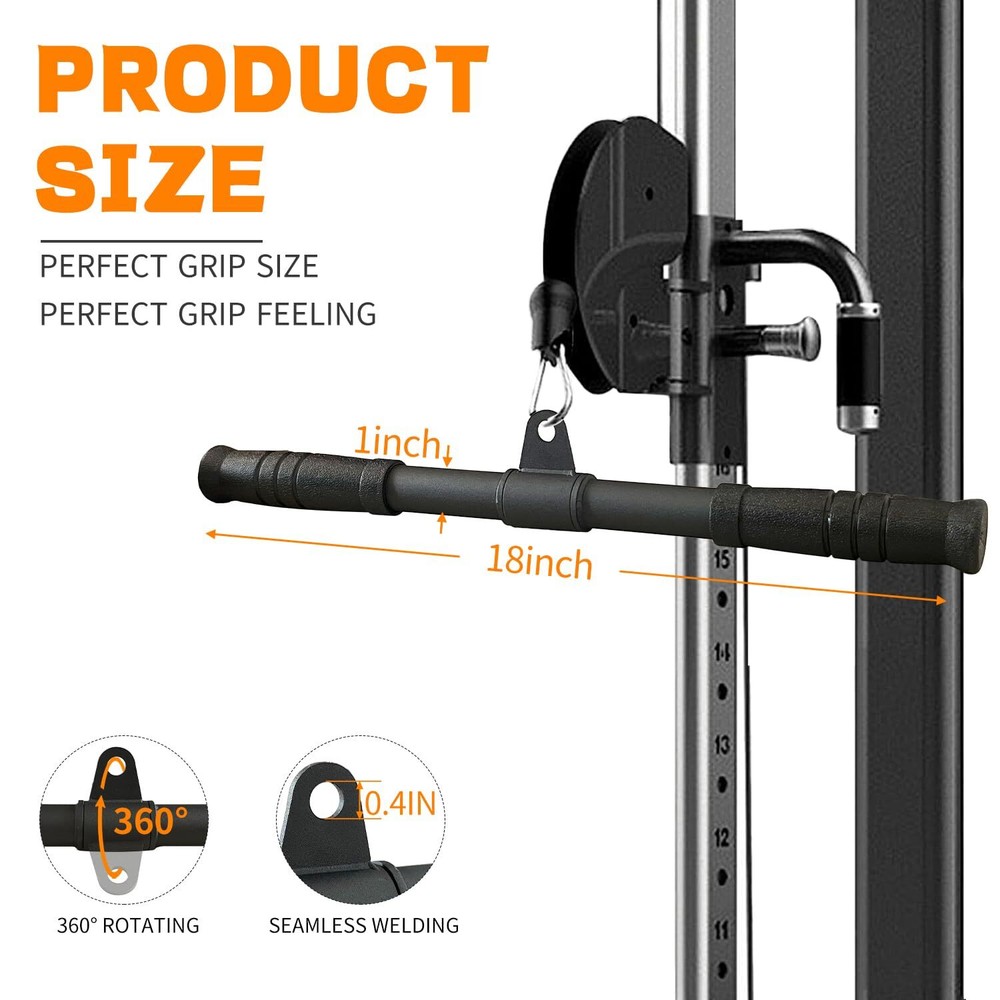 Straight Bar Pull Down Bar 360 Rotating Lat Pulldown Attachments Cable