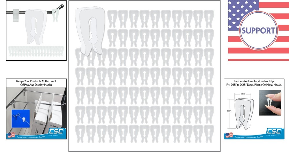 Transparent Inventory Control Clips (100 Pack) - Perfect for Shipping & Display
