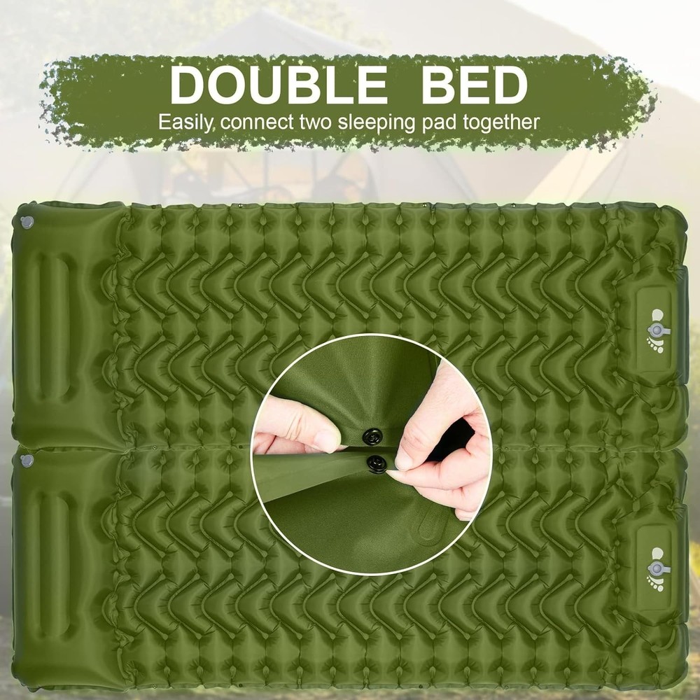 Sleeping Pad, Ultralight Inflatable Sleeping Pad for Camping, Built-in Pump, ...