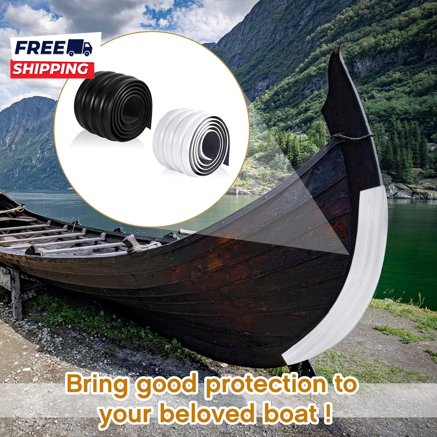 2 Rolls Self Adhesive DIY Keel Guard for Fiberglass and Aluminum Boats Protector