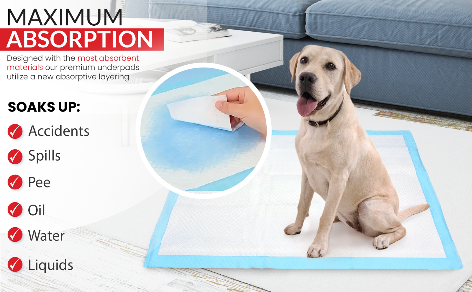 Disposable Underpads 23'' X 36'' Pee Pad ULTRA Absorbent Bed Incontinence Covers