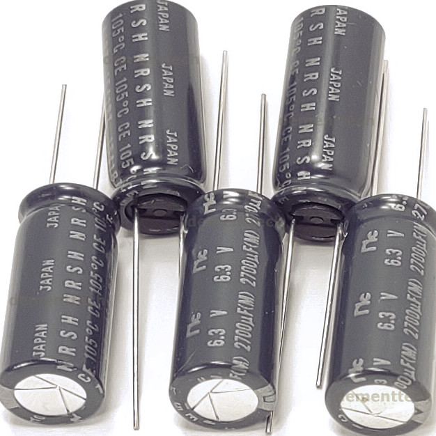 5x Japan 2700uF 6.3v Low-ESR 105C NIC NRSH radial capacitors Long Life caps 10mm