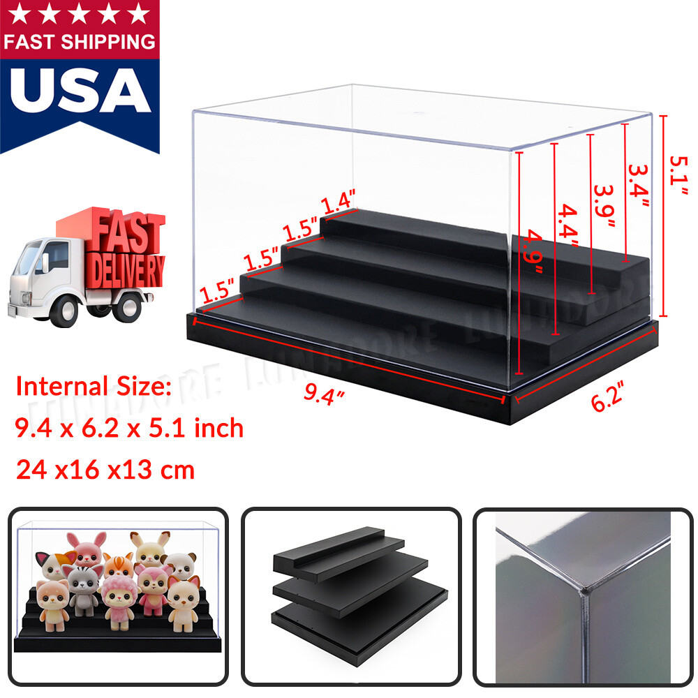 Acrylic Display Case Step Blind Box Mini Pop Figures Storage Toy Model Protector