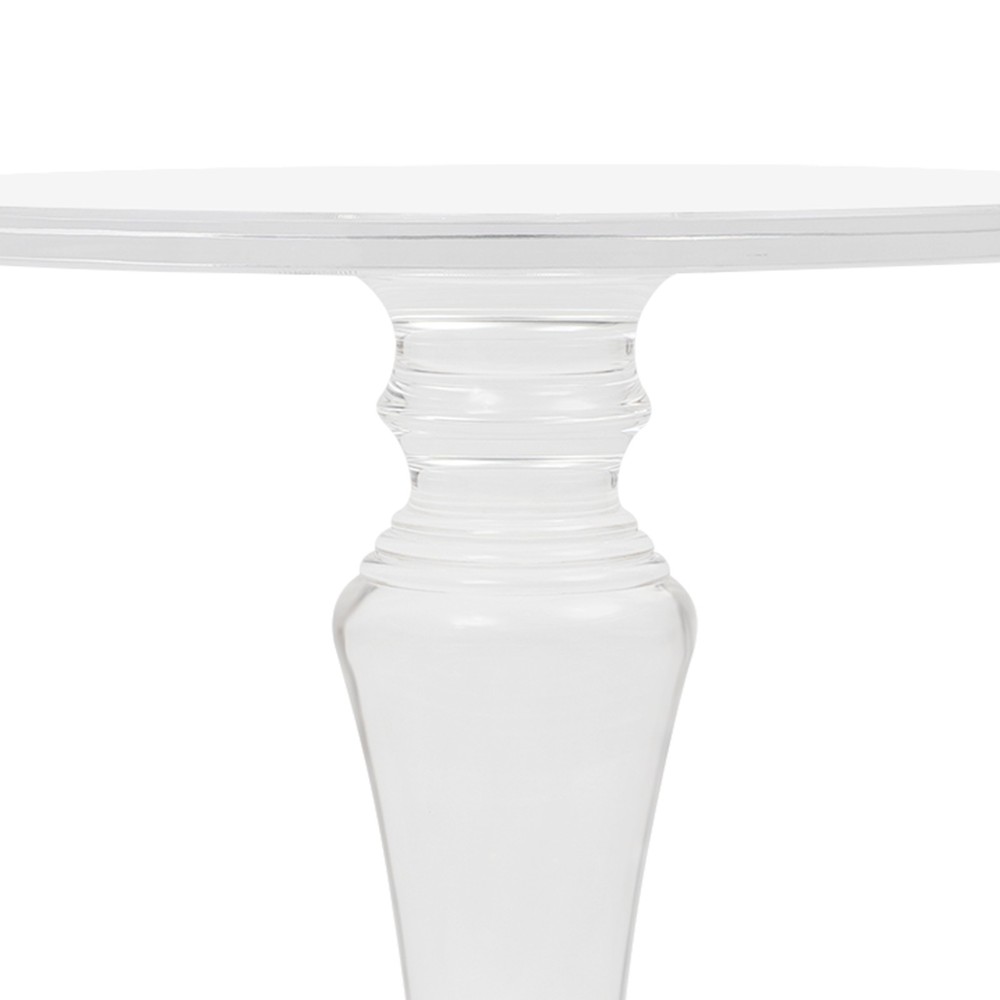 Acrylic End Table, Clear Side Table, Modern Coffee Table With Round Tabletop
