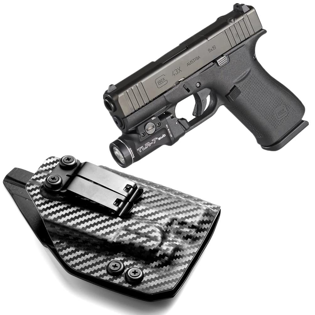 Kydex Iwb Holster for Glock 43x 48 Mos G43X G48 Rail with Streamlight TLR-7 Sub