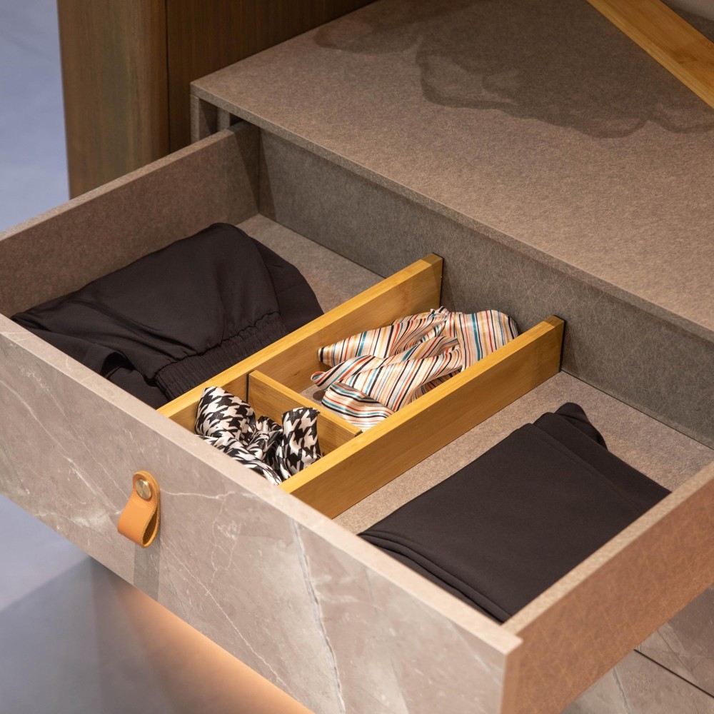 Expandable & Adjustable Drawer Organizer with 4 Dividers & 4 Inserts Storage ...