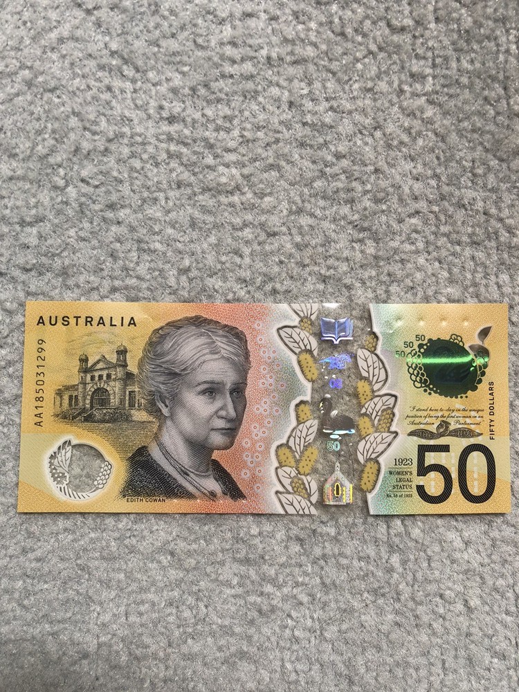 2018 $50 First Prefix Lowe Fraser AA185031299