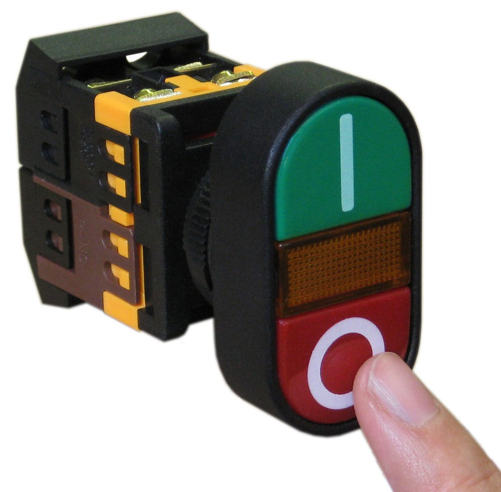 ON/OFF START/STOP Push Button w Light Indicator Momentary Switch Red/Green Oval