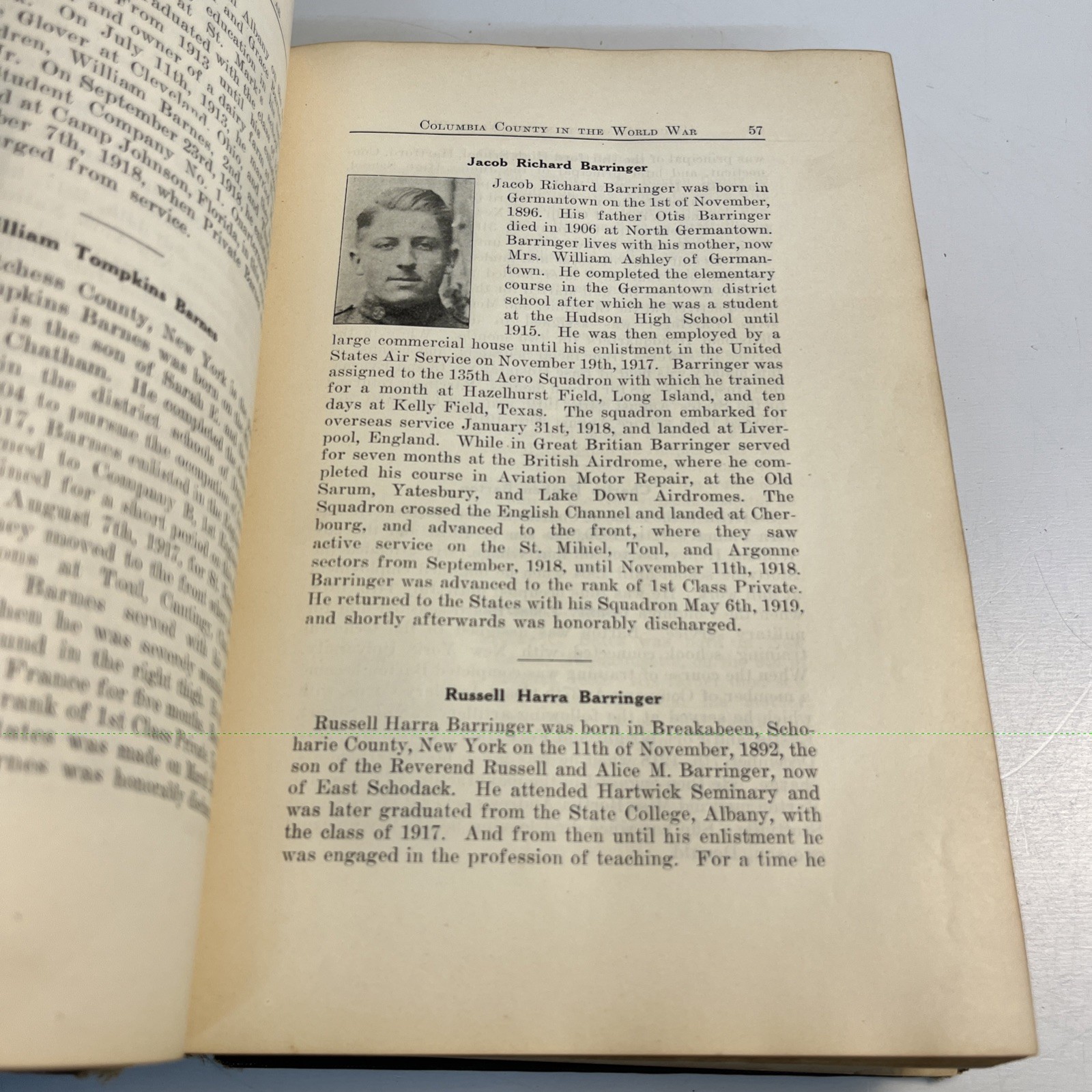 Columbia County in the World War 1924 Home Defense Committee NY WWI History Book