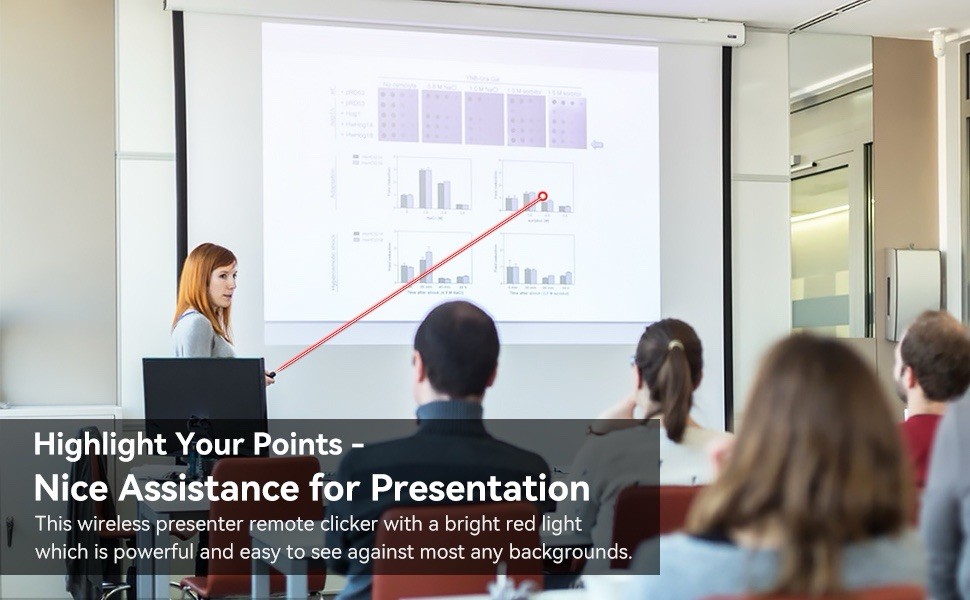 USB Wireless Presentation PowerPoint Clicker Remote With Laser