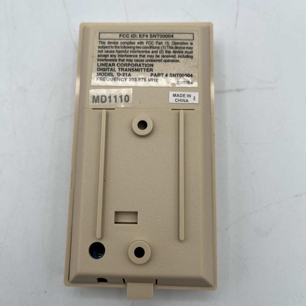 BRAND NEW!! Linear Wireless Wall Mount Transmitter Pushbutton Beige - D-21A