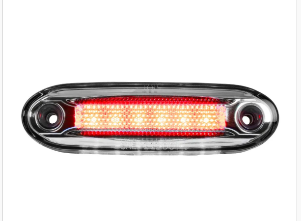 5-1/8″ RECTANGULAR RED LED SIDE MARKER LIGHT WITH WHITE UNDER GLOW EFFECT