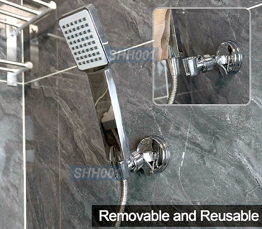 Suction Cup Shower Head Holder with Adjustable Grip