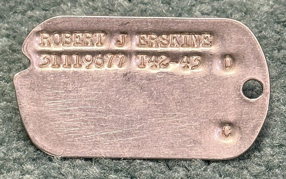 Original Pair Of WWII US Army Dog Tags T-42 43