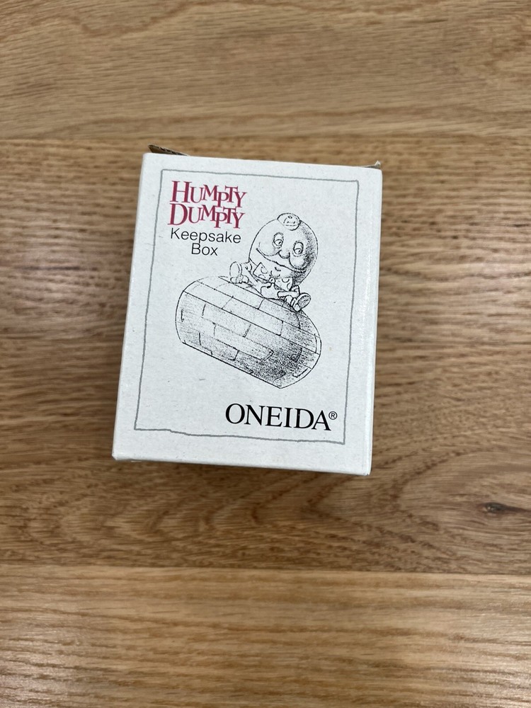 Oneida HUMPTY DUMPTY Silverplate Keepsake Trinket Box Silver Plated Vintage 1994