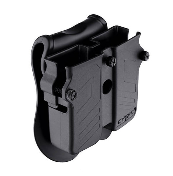 Universal OWB Double Magazine Pouch/Case/Holder w/ Paddle for 9mm/40/45 Mags