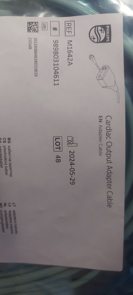 Philips M1642A Cardiac Output Cable